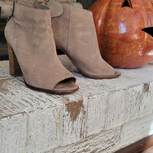 Coach Suede Open Toe Booties